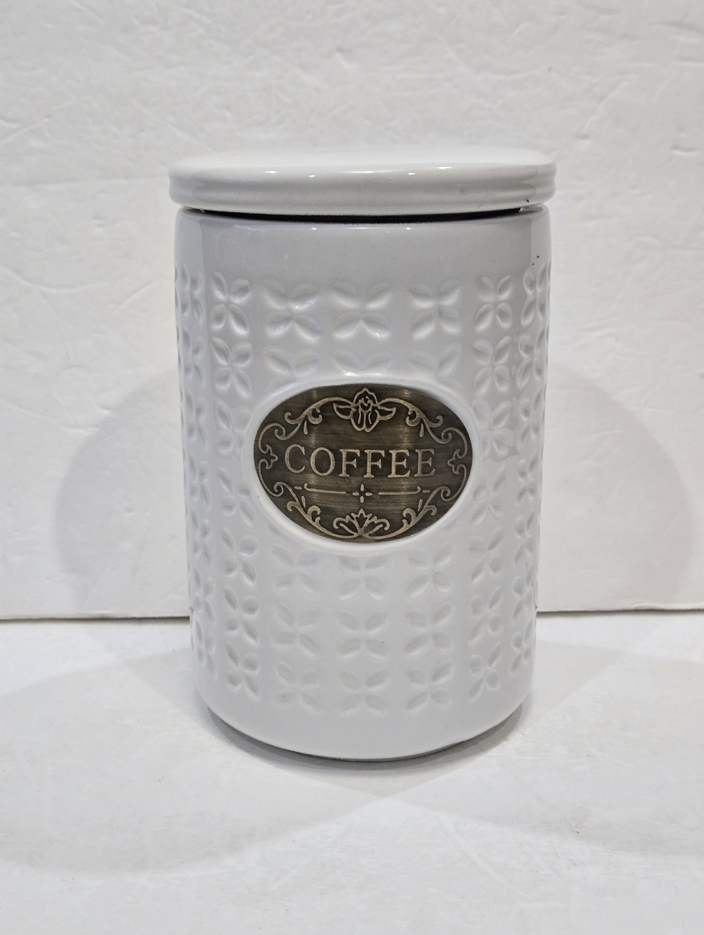 Ceramic Tin "Coffee"Accent Label Farmhouse Style THL Jar Container Unique